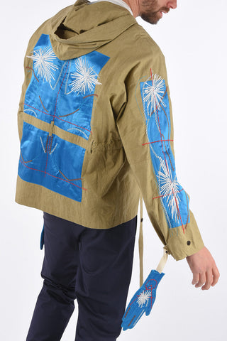 Embroidered Shirt  with Hood And Belt