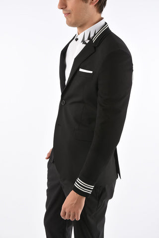 Side Split Slim Fit 2 Buttons Blazer