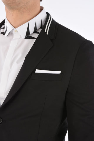 Side Split Slim Fit 2 Buttons Blazer