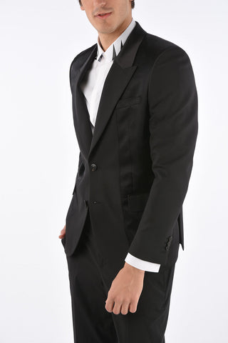 Side Split Slim Fit 2 Buttons Blazer
