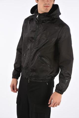 Camouflage Slim Fit Jacket with Hood