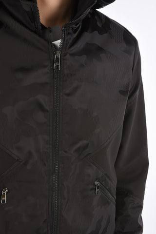 Camouflage Slim Fit Jacket with Hood
