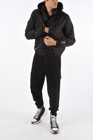 Camouflage Slim Fit Jacket with Hood