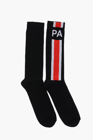 Calzini Lunghi Monogram PA in Cotone Stretch