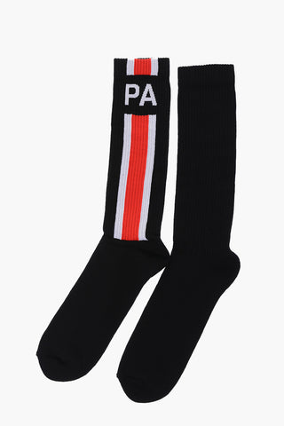 Calzini Lunghi Monogram PA in Cotone Stretch