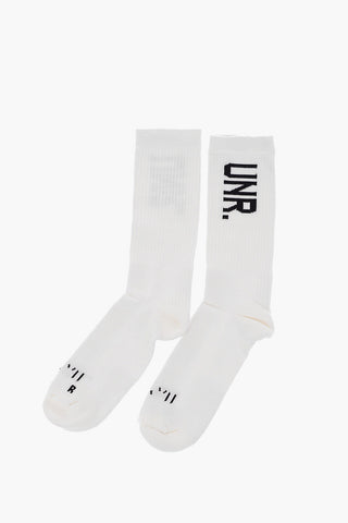 Embroidered Logo Stretch Cotton Socks