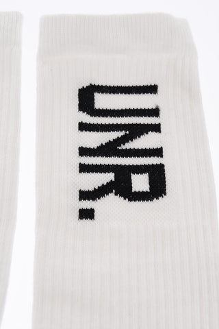 Embroidered Logo Stretch Cotton Socks