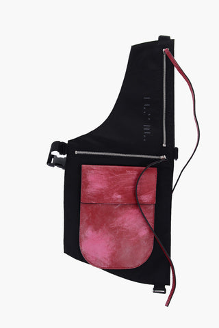 Vintage Effect Crossbody Bag with Leather Details