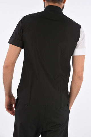 Two Tone Short Sleeve Slim Fit Shirt