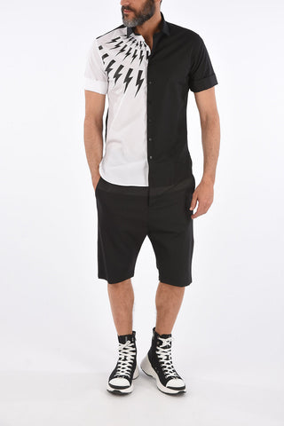 Two Tone Short Sleeve Slim Fit Shirt