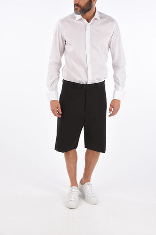 Stretch Fabric Shorts with Hidden Closure