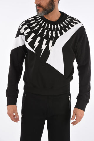Blouson Fit FAIR-ISLE THUNDERBOLT Crew-Neck Sweatshirt