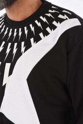 Blouson Fit FAIR-ISLE THUNDERBOLT Crew-Neck Sweatshirt