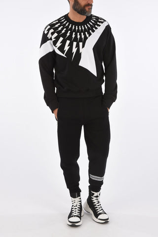 Blouson Fit FAIR-ISLE THUNDERBOLT Crew-Neck Sweatshirt