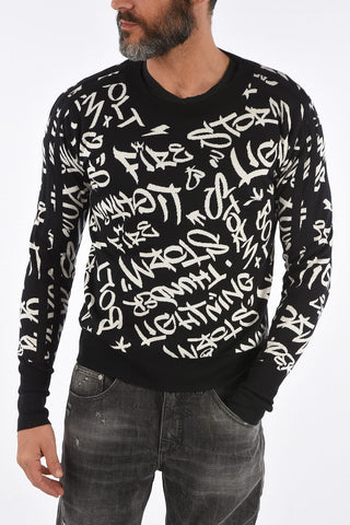 Embroidered Easy Fit Crew-Neck Sweater