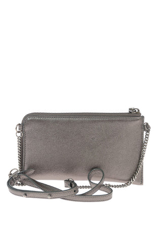 Metallic leather ADELIA Wallet with Embossed Logo