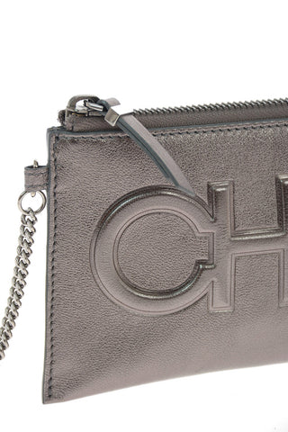 Metallic leather ADELIA Wallet with Embossed Logo