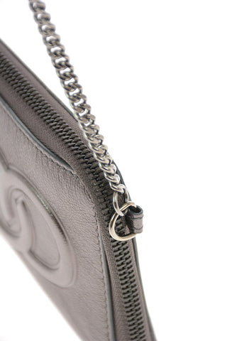 Metallic leather ADELIA Wallet with Embossed Logo