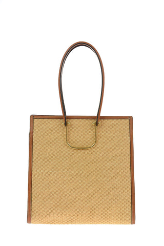 Raffia THE TALL STORY Tote bag with Leather Trimmings