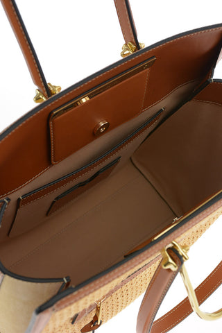 Raffia THE TALL STORY Tote bag with Leather Trimmings