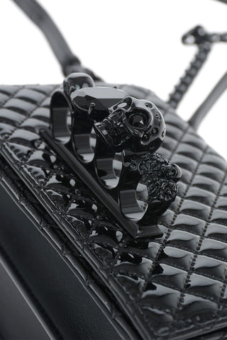 Lacquered Quilted Leather FOUR RING Shoulder bag