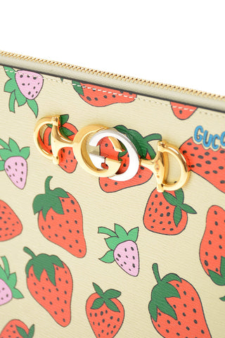 Strawberry Printed Leather ZUMI Pouch