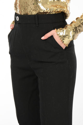 Pantaloni Vita Media con Piega