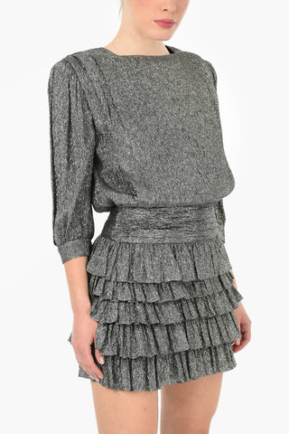 Mini Dress a Balze in Lurex