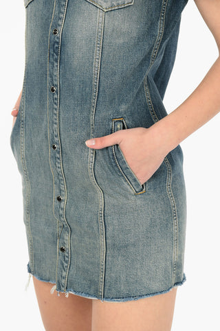 Denim Stonewashed Mini Dress