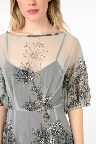 Tulle Floral Embroidered Dress