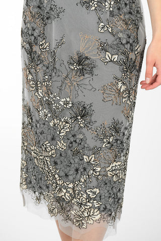 Tulle Floral Embroidered Dress