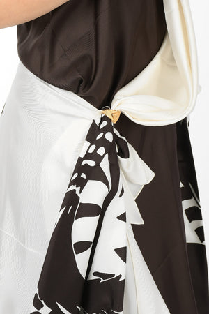 Draped Halterneck Dress ZEBRA