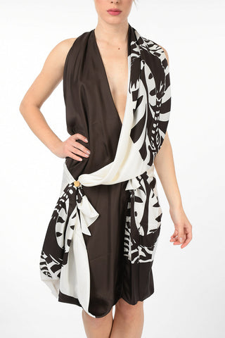 Drapiertes Neckholder-Kleid ZEBRA