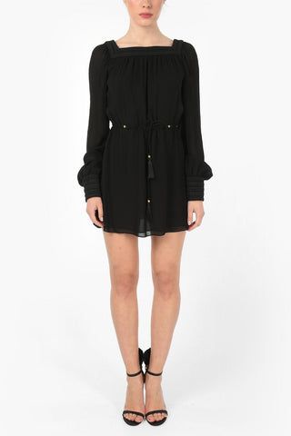 Long Sleeve Mini Dress with Embrodered Details