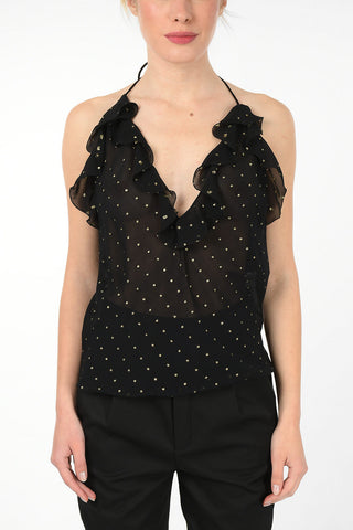 Top in Seta con Pois in Lurex