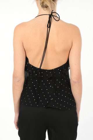 Top in Seta con Pois in Lurex