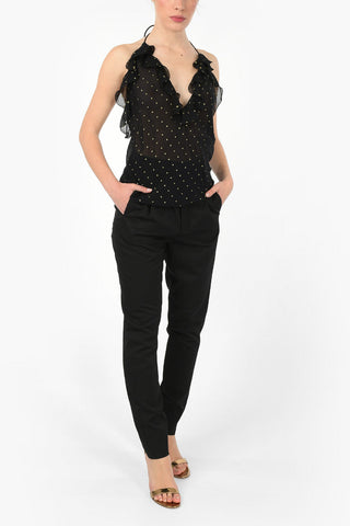 Top in Seta con Pois in Lurex