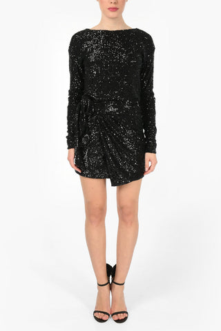 Sequined Mini Dress with Belt