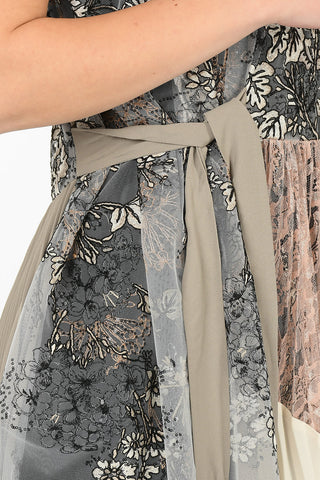 Floral Embroidered Sleeveless Accordion Dress