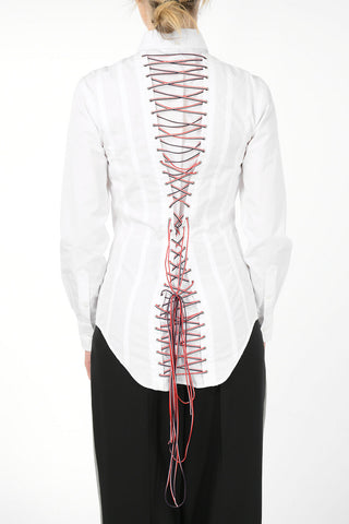 Camicia Button Down Allacciata Sul Retro