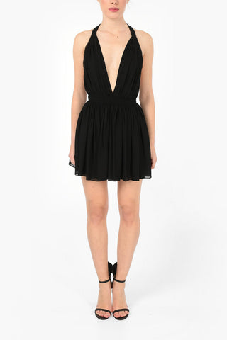 Plunging Neckline Mini Dress