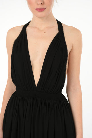 Plunging Neckline Mini Dress