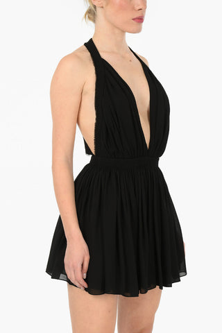 Plunging Neckline Mini Dress