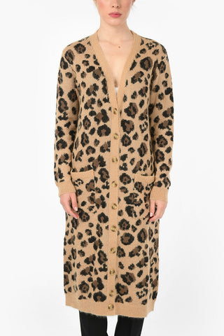 Animal Embroidered Longline Cardigan with Tulle Tie Neck