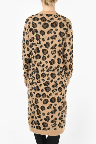 Animal Embroidered Longline Cardigan with Tulle Tie Neck