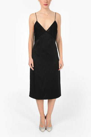 Slip Dress con Ricamo in Pizzo