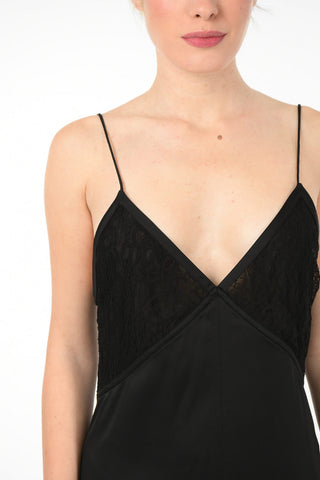 Slip Dress con Ricamo in Pizzo