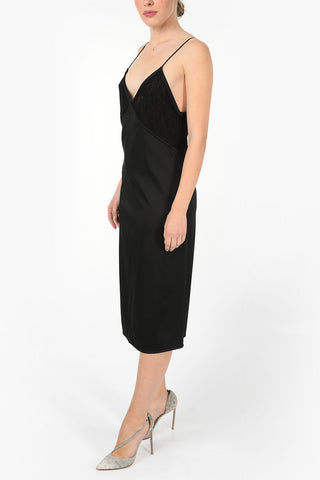 Slip Dress con Ricamo in Pizzo