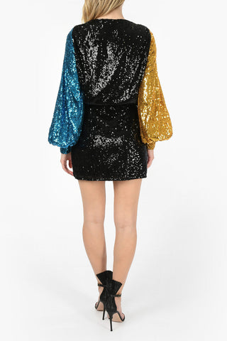 Mini Dress a Portafoglio in Pailettes