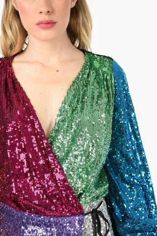 Mini Dress a Portafoglio in Pailettes